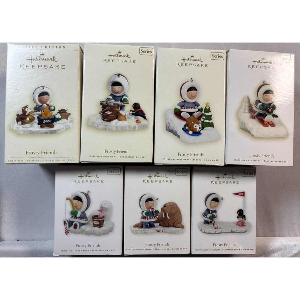 Hallmark Frosty Friends Ornaments Lot of 7 NIB 2006-2012 Keepsake Series